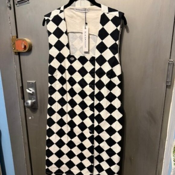 Retro Mod Harlequin Button Front Shift Mini Dress - Picture 12 of 16